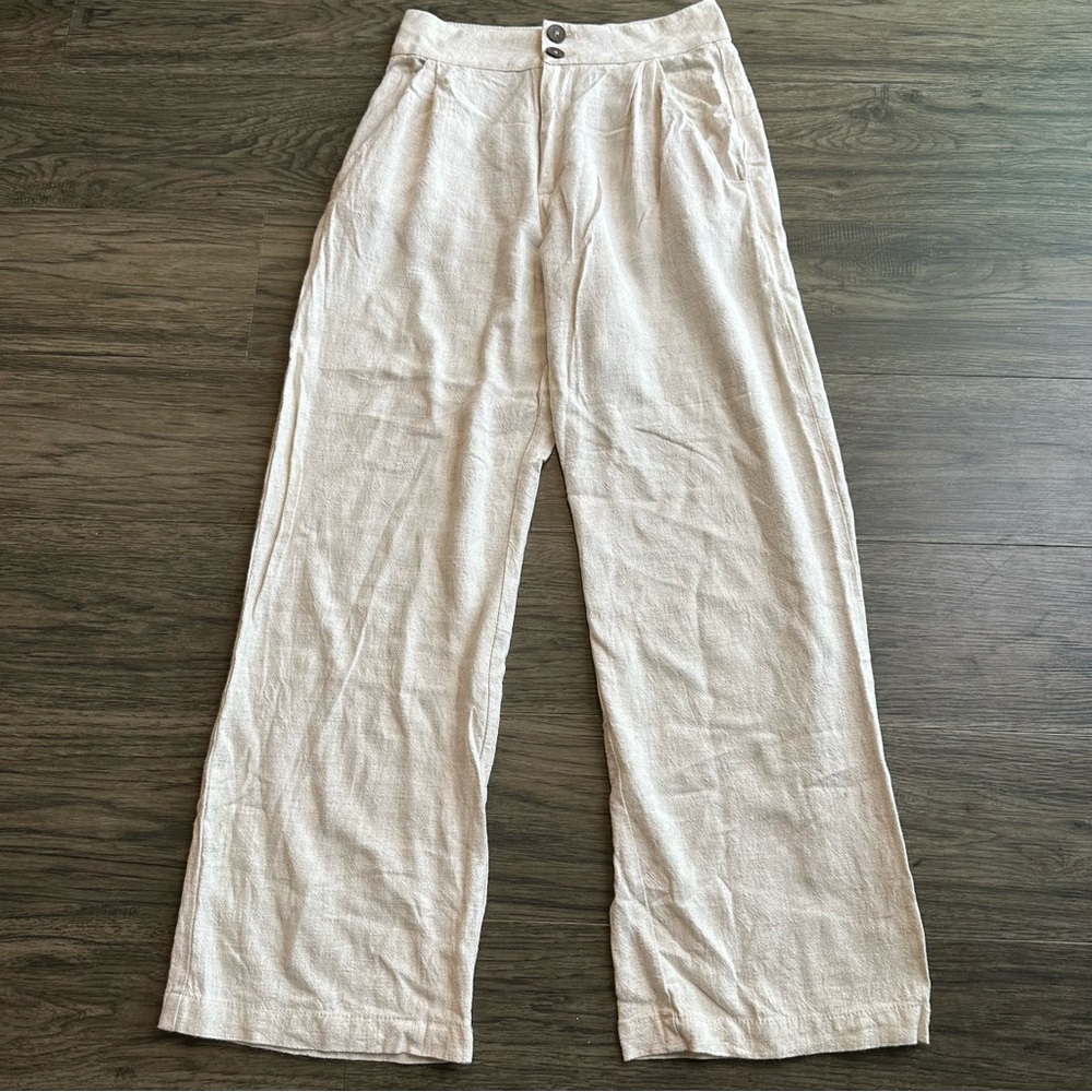 Wide leg linen trousers